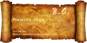 Mandits Olga névjegykártya